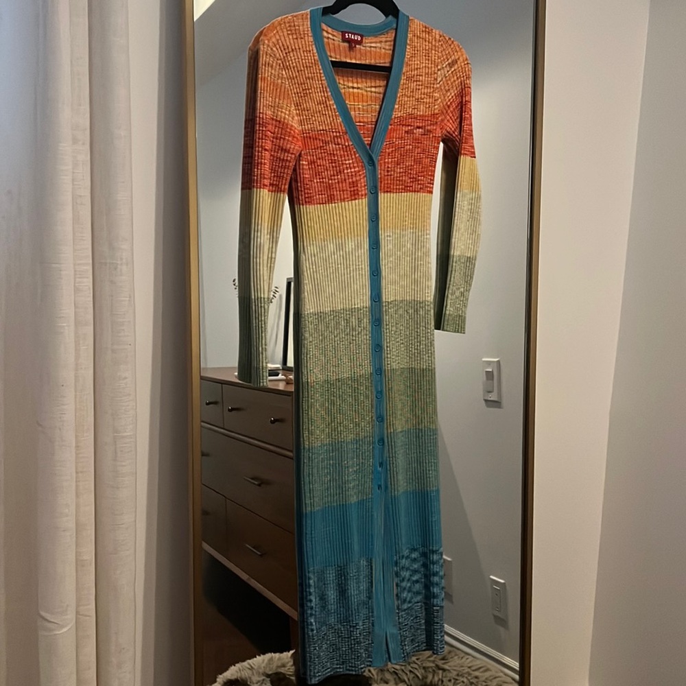 Staud Shoko Rainbow Sweater Dress